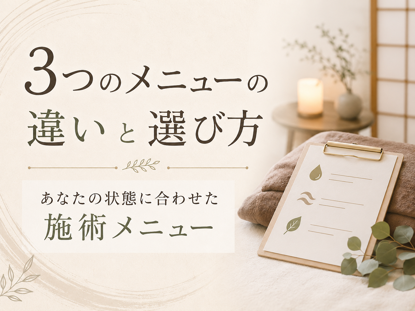 手もみ・ドライボディケアで肩の力を抜く施術